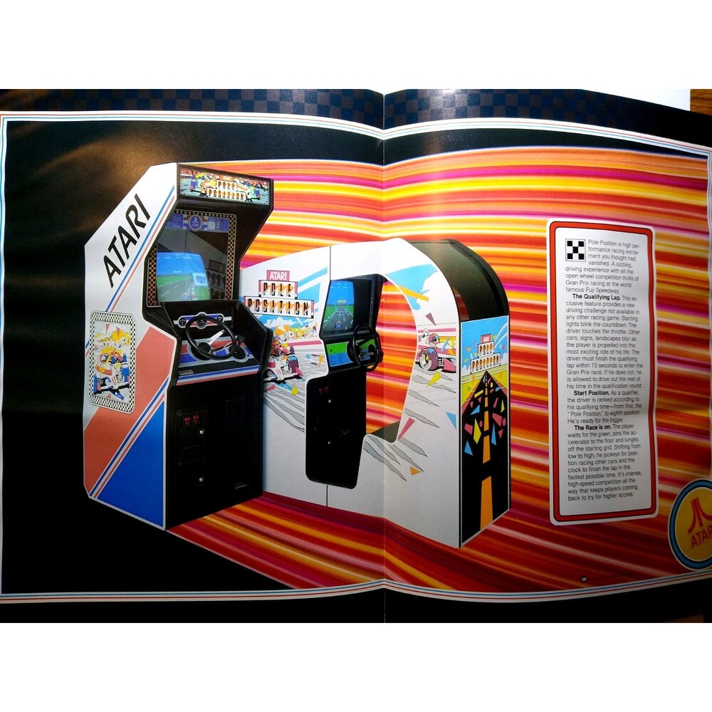 Pole Position Video Arcade Flyer Original 1982 Video Game Foldout Brochure Racer